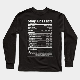 Stray Kids Kpop Nutritional Facts 2 Long Sleeve T-Shirt